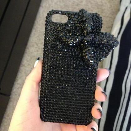 Black Bowknot Bling Iphone 7 Plus, Iphone 6 6s..