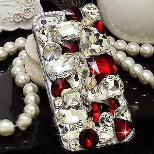 Red White Crystal Bling Iphone 6 Case, Iphone 6..