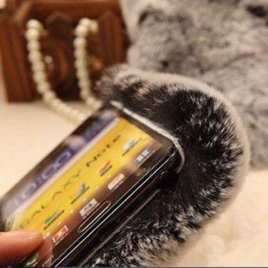 Bling Luxury Lovely Fluffy Fur Crystals Phone..