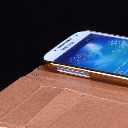 Blue Leopard Luxury Bling Phone Wallet Flip Case..