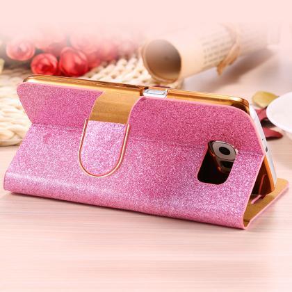 Pink Luxury Bling Phone Wallet Flip Case Cover,..