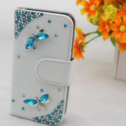 Dragonfly Bling Iphone 7 Plus Leather Wallet Case,..