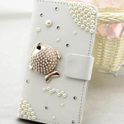 Fish Bling Iphone 7 Plus Leather Wallet Case,..