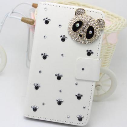 Panda Bling Iphone 7 Plus Leather Wallet Case,..