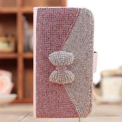 Bowknot Bling Iphone 7 Plus Leather Wallet Case,..