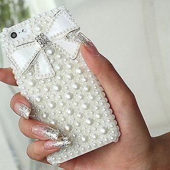 Bowknot pearl bling iPhone 6 case, iPhone 6 Plus case, iPhone 5s case, iPhone 5 case, bling wallet case for samsung galaxy note 4 note 4 edge s6 s6 edge s5 s4 s3