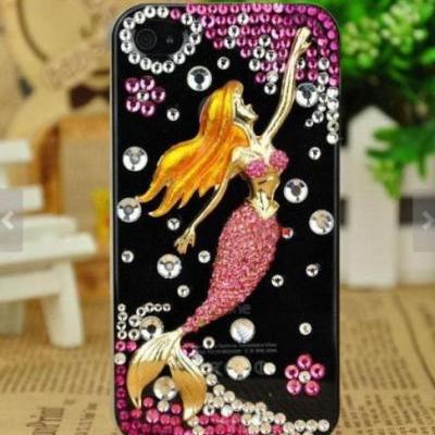 IPhone 6 Case, IPhone 6 Plus Case, IPhone 5s Case, IPhone 4s Case, Bling Wallet Case For Samsung Galaxy Note 4 Note 4 Edge S6 S6 Edge S5 S4 S3, Mermaid bling phone case