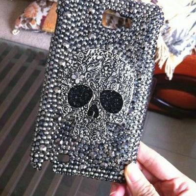 Skull crystal bling iPhone 7 Plus, iPhone 6 6s case, iPhone 6 6s Plus case, iPhone 5s SE case, iPhone 5c case, bling wallet case for samsung galaxy note 4 note 5 s7 edge s6 edge s5