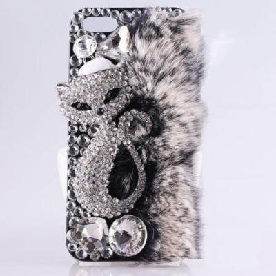 IPhone 6 Case, IPhone 6 Plus Case, IPhone 5s Case, IPhone 4s Case, Bling Wallet Case For Samsung Galaxy Note 4 Note 4 Edge S6 S6 Edge S5 S4 S3, Bling Fluffy Fur Lovely Crystals Fox Hard Case