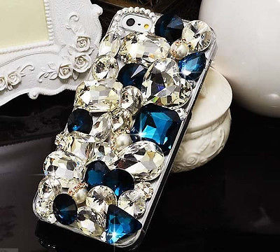 Blue Crystal Bling Iphone 6 Case, Iphone 6 Plus Case, Iphone 5s Case, Iphone 5 Case, Bling Wallet Case For Samsung Galaxy Note 4 Note 4 Edge S6