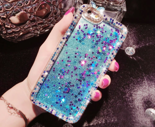 Iphone 7 Plus Case, Iphone 6 6s Case, Iphone 6 6s Plus Case, Iphone 5s Case, Crystal Bling Sparkle Glitter Stars Liquid Quicksand Phone Case