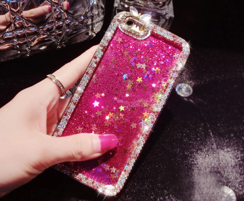 Iphone 7 Plus Case, Iphone 6 6s Case, Iphone 6 6s Plus Case, Iphone 5s Case, Crystal Bling Sparkle Glitter Stars Liquid Quicksand Phone Case