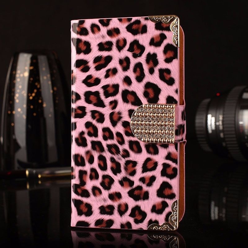 Pink Leopard Luxury Bling Phone Wallet Flip Case Cover, Bling Iphone 7 Plus Leather Wallet Case, Iphone 6 6s Plus Leather Case, Iphone 5s Se