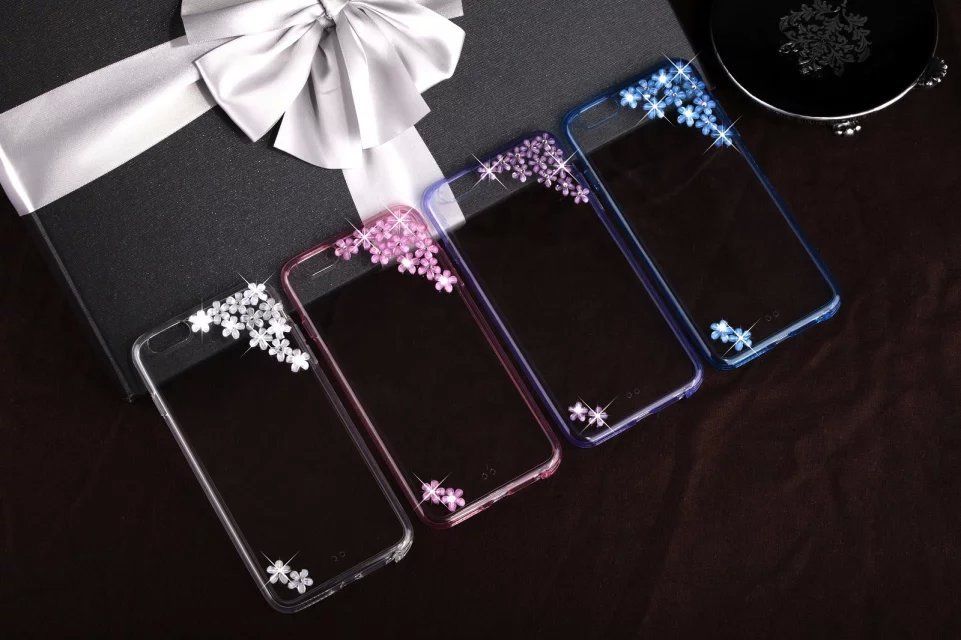 Sakura Flower Bling Iphone 7 Plus, Iphone 6 6s Case, Iphone 6 6s Plus Case, Iphone 5s Se Case, Iphone 5c Case, Bling Wallet Case For Samsung