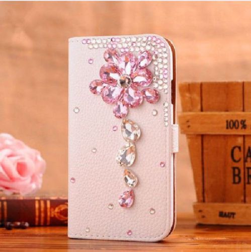 Flower Bling Iphone 7 Plus Leather Wallet Case, Iphone 6 6s Plus Leather Case, Iphone 5s Se Leather Wallet Case, Iphone 5 5c Leather Cover, Bling
